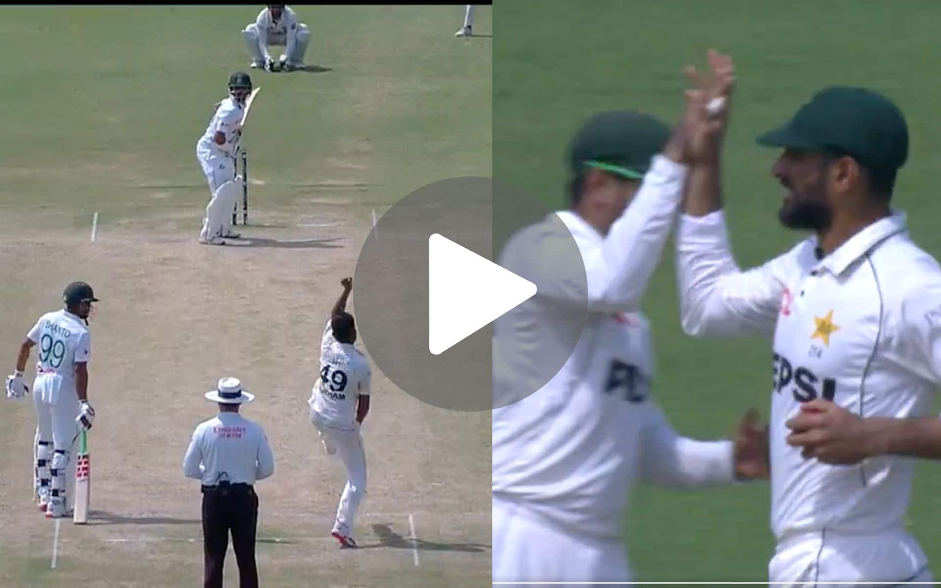 [Watch] Babar Azam And Shan Masood Celebrate Shadman Islam's Wicket With A High-Five 